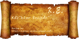 Kübler Enikő névjegykártya
