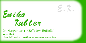 eniko kubler business card